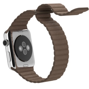 Pasek iUni kompatybilny z Apple Watch Ultra/SE/8/7/6/5/5/4/4/3/2/1, 38 mm, skórzana pętla, skóra, brązowy - Img 3
