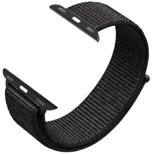 Pasek iUni kompatybilny z Apple Watch Ultra/SE/8/7/6/5/5/4/4/3/2/1, 40 mm, nylonowy, sportowy, tkany, ciemnoczarny - Img 3