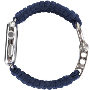 Pasek iUni kompatybilny z Apple Watch Ultra/SE/8/7/6/5/5/4/4/3/2/1, 42 mm, elastyczny paracord, wytrzymała nylonowa lina, granatowy - Img 2