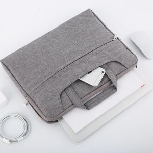 Torba na laptop 13"-14" iUni z regulowanym i odpinanym paskiem na ramię, wodoodporna, odporna na zarysowania i wstrząsy, szara - Img 12
