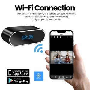 iUni iUni IP07 Mini kamera biurowa z zegarkiem, Wi-Fi, Full HD, 160°, tryb nocny, podgląd na żywo w telefonie - Img 3