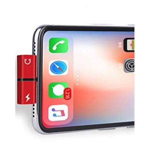 iUni Mini Lightning Splitter iUni Dual Port Lightning Adapter do ładowania słuchawek i iPhone'a, czerwony - Img 2