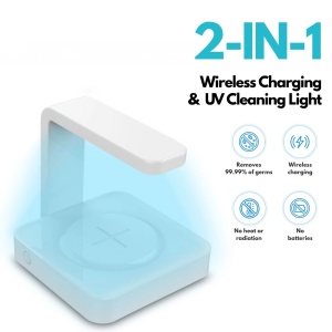 Ładowarka bezprzewodowa Fast Charge 10 W z funkcją czyszczenia UV-C iUni X15 - Img 2