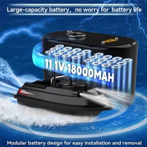 Łódka Zanętowa iUni V066, 2 zbiorniki, 200 punktów GPS, 18000mAh, 3 kg, 1000 m, 20 km/h - Img 9