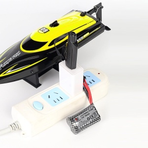 Łódź zdalnie sterowana iUni HJ812, RC Racing Speed Boat Drift, prędkość 25 km/h, 2.4GHz, żółty - Img 8