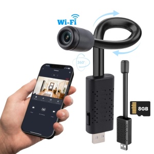 Mała kamera iUni A12 USB, Wi-Fi, karta microSD 8GB, podgląd na żywo w telefonie