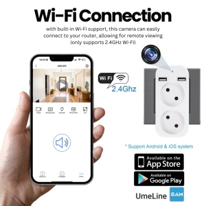 Mini Camera Adaptor dublu iUni AD1, Wi-Fi, Full HD, Vizualizare Live pe telefon, Slot card MicroSD - Img 3