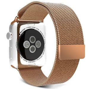 Pasek do Apple Watch, Milanese Loop, kompatybilny z Apple Watch 1/2/3/4/5/6, 44 mm, złoty - Img 1