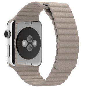 Pasek do zegarka iUni kompatybilny z Apple Watch Ultra/SE/8/7/6/5/5/4/4/3/2/1, 42 mm, skórzana pętla, skóra, khaki - Img 1