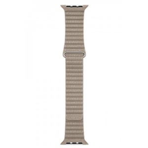 Pasek do zegarka iUni kompatybilny z Apple Watch Ultra/SE/8/7/6/5/5/4/4/3/2/1, 42 mm, skórzana pętla, skóra, khaki - Img 3