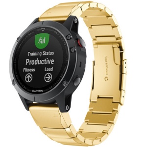 Pasek do zegarka Smartwatch Garmin Fenix 7 / 6 / 5 Plus / 5, 22 mm Bransoletka iUni Gold Link ze stali nierdzewnej - Img 3