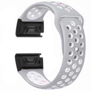 Pasek do zegarka Smartwatch Garmin Fenix 7X / 6X / 5X Plus / 5X / 5X / 3 HR / 3, 26 mm iUni Silicon Sport Grey-Alb iUni Silicon
