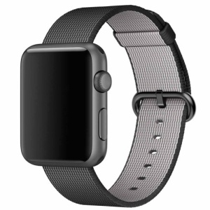 Pasek iUni kompatybilny z Apple Watch Ultra/SE/8/7/6/5/4/3/2/1, 38 mm, nylonowy, tkany, elektryczny szary - Img 2