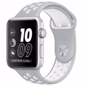 Pasek iUni kompatybilny z Apple Watch Ultra/SE/8/7/6/5/5/4/3/2/1, 40 mm, Silicon Sport, Srebrny/Alb Srebrny - Img 3