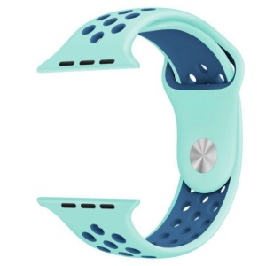 Pasek iUni kompatybilny z Apple Watch Ultra/SE/8/7/6/5/5/4/3/2/1, 40 mm, Silicon Sport, turkusowy/niebieski - Img 4