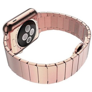 Pasek iUni kompatybilny z Apple Watch Ultra/SE/8/7/6/5/5/4/4/3/2/1, 42 mm, bransoleta z ogniwami, stal nierdzewna, różowe złoto - Img 4