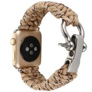 Pasek iUni kompatybilny z Apple Watch Ultra/SE/8/7/7/6/5/5/4/4/3/2/1, 40 mm, elastyczny paracord, wytrzymała nylonowa lina, kremowy - Img 1