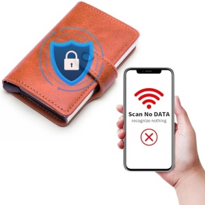 Portfel iUni P2 RFID, 10 przegródek na karty, czekoladowy brąz - Img 7
