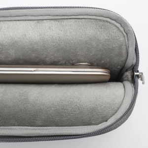 Torba na laptop 13"-14" iUni z wodoodpornego materiału tekstylnego, odporna na zarysowania i wstrząsy, z kieszenią zewnętrzną, szara - Img 5