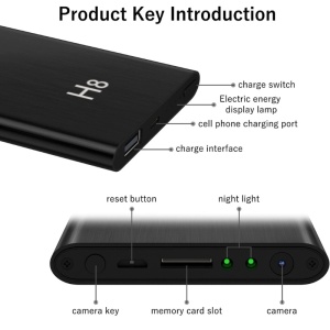Zewnętrzny akumulator z kamerą szpiegowską iUni H8, Full HD, 32GB, 5000mAh, Wi-Fi, Noktowizor, Wykrywanie ruchu - Img 10