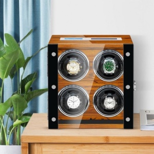 Automatyczna nakręcarka do zegarków iUni, Luxury Watch Winder 4, ekran dotykowy, brązowa - Img 2