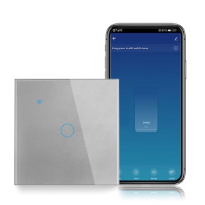 Inteligentny przełącznik dotykowy iUni 1F iUni 1F, Wi-Fi, zabezpieczony szkłem, LED, srebrny - Img 3