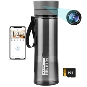 Kamera szpiegowska iUni IP48 zakamuflowana w butelce z wodą, Wi-Fi, 8GB, Full HD, podgląd na żywo w telefonie - Img 1