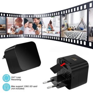 Ładowarka USB z kamerą szpiegowską iUni IP90, 16GB, Wi-Fi, Full HD, noktowizor, czujnik ruchu - Img 3