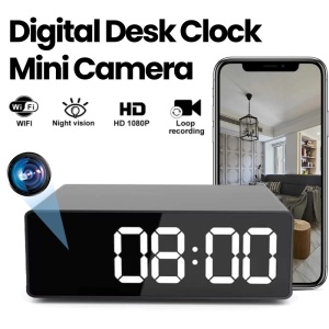 Mini Camera Ceas Birou iUni IP33, Full HD, 150°, Vedere Nocturna, Vizualizare Live pe telefon - Img 2