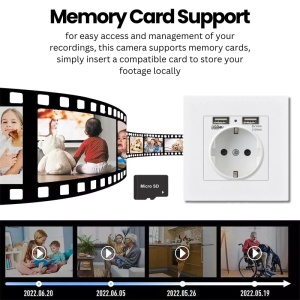 Mini uchwyt ścienny iUni PR1, Wi-Fi, Full HD, 2 porty USB-A, podgląd na żywo w telefonie, gniazdo kart MicroSD - Img 5