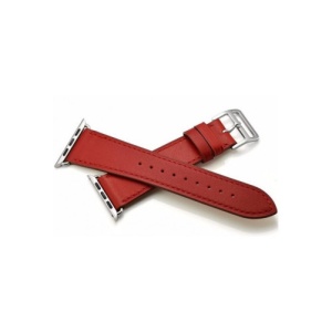 Pasek do zegarka iUni kompatybilny z Apple Watch Ultra/SE/8/7/6/5/4/3/2/1, 42 mm, Single Tour, skórzany, czerwony - Img 2