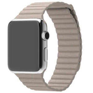 Pasek do zegarka iUni kompatybilny z Apple Watch Ultra/SE/8/7/6/5/5/4/4/3/2/1, 42 mm, skórzana pętla, skóra, khaki - Img 4