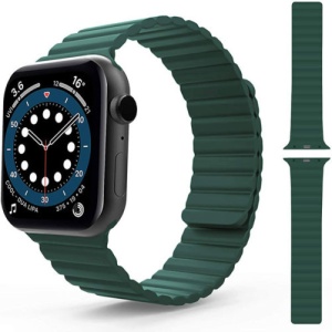 Pasek do zegarka iUni kompatybilny z Apple Watch Ultra/SE/8/7/6/5/5/4/4/3/2/1, 40 mm, silikonowy, magnetyczny, zielony - Img 4