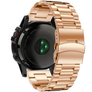 Pasek do zegarka Smartwatch Garmin Fenix 7X / 6X / 5X Plus / 5X / 5X / 3 HR / 3, 26 mm Stal nierdzewna iUni Stal nierdzewna iUni Różowe złoto - Img 1