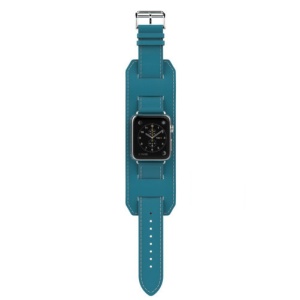 Pasek iUni iUni kompatybilny z Apple Watch Ultra/SE/8/7/6/5/5/4/4/3/2/1, 38 mm, mankiet 4 w 1, skórzany, niebieski - Img 2
