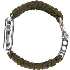 Pasek iUni kompatybilny z Apple Watch Ultra/SE/8/7/6/5/4/3/2/1, 40 mm, elastyczny paracord, wytrzymała nylonowa lina, zielony - Img 4