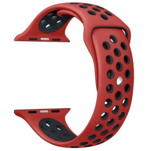 Pasek iUni kompatybilny z Apple Watch Ultra/SE/8/7/6/5/5/4/3/2/1, 38 mm, Silicon Sport, czerwony/czarny - Img 3