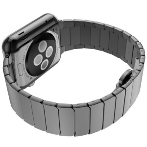 Pasek iUni kompatybilny z Apple Watch Ultra/SE/8/7/6/5/5/4/4/3/2/1, 40 mm, bransoleta z ogniwami, stal nierdzewna, czarny - Img 2