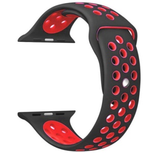 Pasek iUni Watch kompatybilny z Apple Watch Ultra/SE/8/7/6/5/5/4/4/3/2/1, 42 mm, Silicon Sport, czarny/czerwony - Img 2