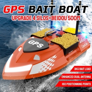 PONOWNIE ZAPLOMBOWANY – Łódź zanętowa iUni V802 PRO, GPS, 5200mAh, 4 zbiorniki, 3kg, 500m, 15km/h, Pilot 2.4GHz - Img 2