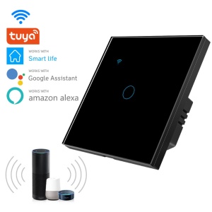 Inteligentny przełącznik dotykowy iUni 1F iUni 1F, Wi-Fi, zabezpieczony szkłem, LED, czarny - Img 8