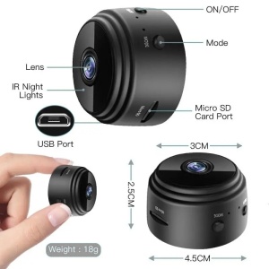 iUni A9 Mini kamera szpiegowska iUni A9, Wi-Fi, 8 GB, VGA 480P, audio-wideo, noktowizor - Img 7