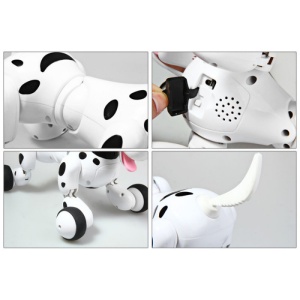 iUni Smart-Dog iUni Smart-Dog interaktywny robot dla szczeniąt, pilot zdalnego sterowania z 24 komendami, biało-czarny - Img 8