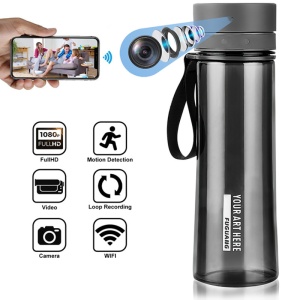 Kamera szpiegowska iUni IP48 zakamuflowana w butelce z wodą, Wi-Fi, Full HD, podgląd na żywo w telefonie - Img 3