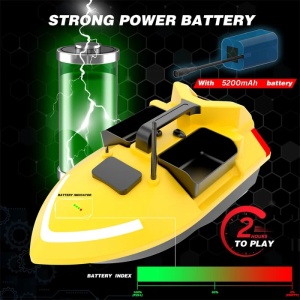Łódka Zanętowa iUni V020, GPS, Fosforyzujący Kkadłub, 3 Pojemnikami, 2kg, 500m, 5200mAh, 10km/h, Zdalne sterowanie 2.4GHz - Img 5