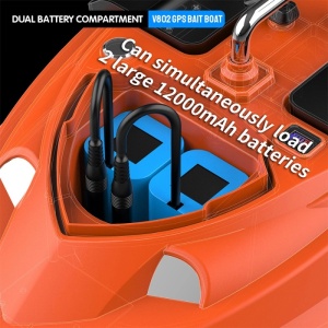 Łódka Zanętowa iUni V802 PRO, GPS, 2 Akumulatory 12000mAh, 4 Pojemnikami, Pojemność 3kg, 500m, 15km/h, Zdalne sterowanie 2.4GHz - Img 3
