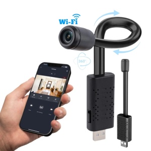Mała kamera USB iUni A12, Wi-Fi, Gniazdo na kartę microSD, podgląd na żywo w telefonie