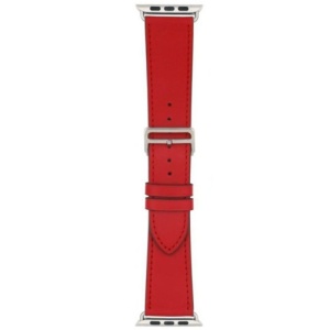 Pasek do zegarka iUni kompatybilny z Apple Watch Ultra/SE/8/7/6/5/4/3/2/1, 42 mm, Single Tour, skórzany, czerwony - Img 3