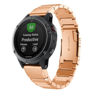 Pasek do zegarka Smartwatch Garmin Fenix 7 / 6 / 5 Plus / 5, 22 mm Bransoletka iUni Rose Gold Link ze stali nierdzewnej - Img 3