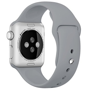 Pasek iUni kompatybilny z Apple Watch Ultra/SE/8/7/6/5/5/4/3/2/1, 42 mm, silikonowy, szary - Img 1